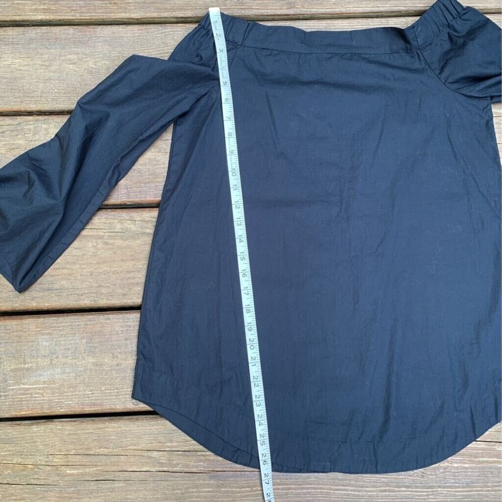 Free People Womens Blouse Blue Off Shoulder Long Sleeve Tie Knot 100% Cotton XS - Picture 8 of 8